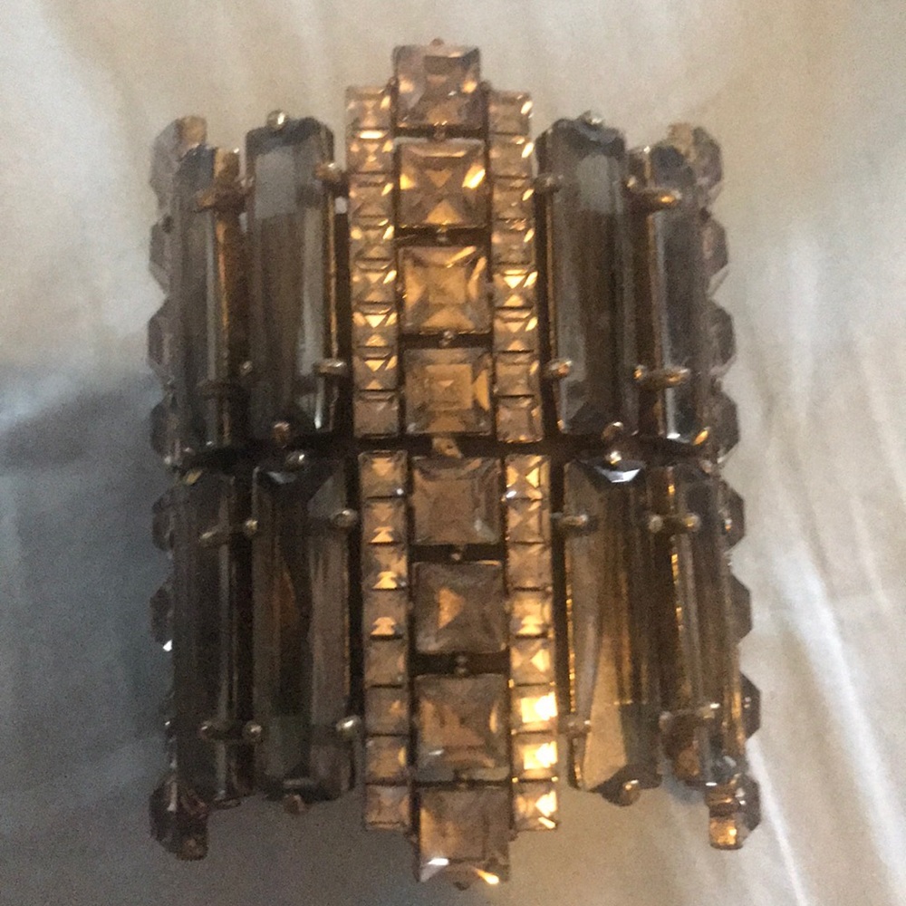 Sequin diamond and jewel cuff bracelet